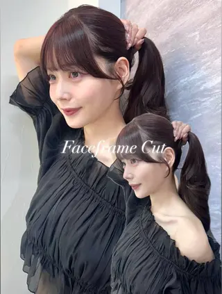 セミロング カラー ヘアアレンジ 🖤kana韓国ヘア 艶髪カラー特化🖤のヘアスタイル