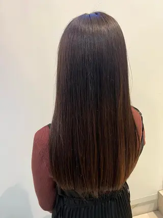 ロング カラー ブリーチしない暖色 カラー🥀杉 優菜のヘアスタイル