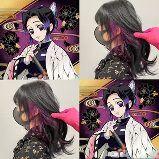 ミディアム カラー パーマ ヘアアレンジ ネイル マツエク・マツパ 韓国風ベージュ🤎 赤みなし🌿横浜🤎のヘアスタイル