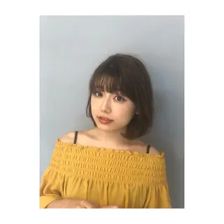 セミロング 松戸　レイヤーカット 野口　康太郎のヘアスタイル
