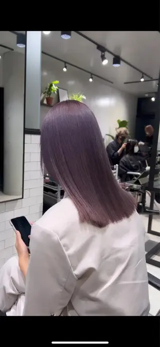 セミロング カラー 赤みゼロ/透明感 カラー🌿KANTAのヘアスタイル