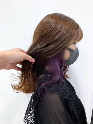 セミロング カラー 縮毛矯正/髪質改善 /韓国風 山川春輝のヘアスタイル