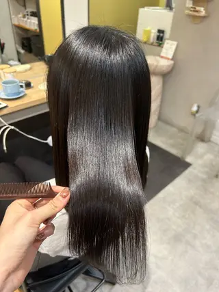セミロング パーマ hubhair レイヤー/透明感のヘアスタイル