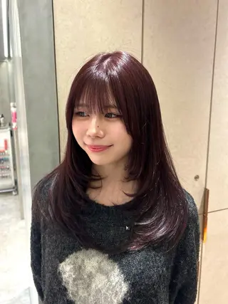 ロング カラー 顔周りレイヤーカット /髪質改善/ゆう🤍のヘアスタイル