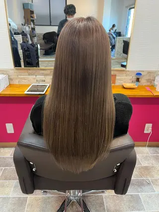 ロング カラー ヘアカラー&縮毛矯正 STAR☆RIVERのヘアスタイル