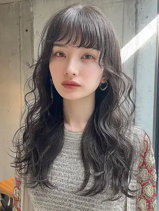 セミロング パーマ ナチュラル×色気パ ーマ 渋谷/マナミのヘアスタイル