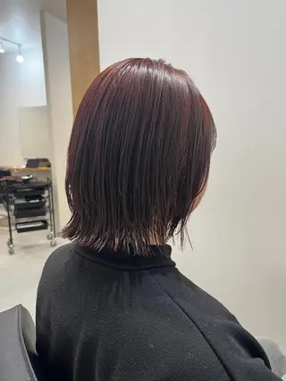 ミディアム omaフクダ 縮毛矯正/艶髪カラーのヘアスタイル
