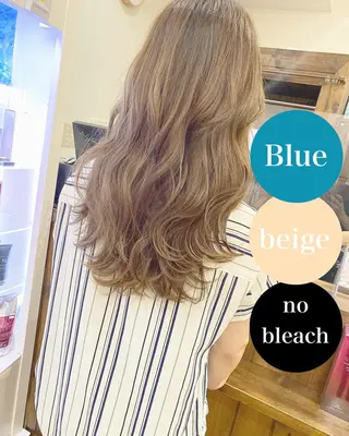 ロング 横浜ブリーチムラ直し ハイトーン/ブリーチのヘアスタイル