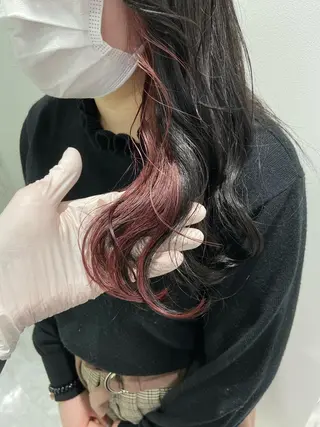 ミディアム カラー パーマ ヘアアレンジ ネイル マツエク・マツパ 韓国風ベージュ🤎 赤みなし🌿横浜🤎のヘアスタイル