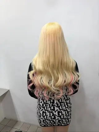 ロング ヘアアレンジ カラー エクステ¥5000 LuciAカラーのヘアスタイル