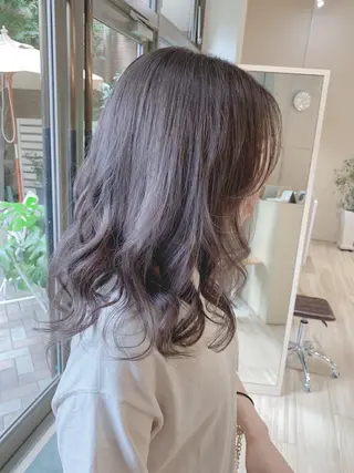 セミロング カラー 博多/Blue 💎松藤 莉奈のヘアスタイル