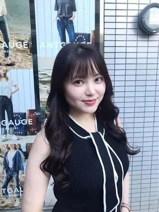 ロング カラー パーマ ご新規様限定 透明感カラーKANAのヘアスタイル