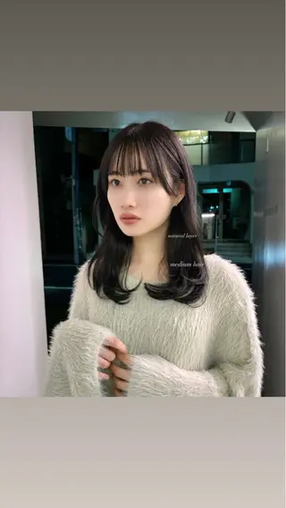 ミディアム 表参道レイヤーカット 髪質改善山岸季生のヘアスタイル