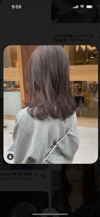 セミロング カラー ヘアアレンジ 韓国好き🇰🇷 美容師MIKUのヘアスタイル