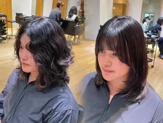 ミディアム パーマ 縮毛矯正/レイヤー 🌙児玉光瑠のヘアスタイル