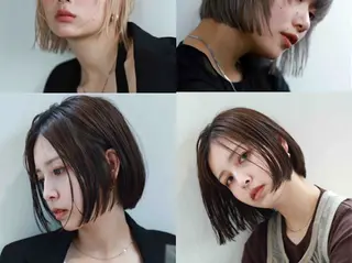 ショート 切りっぱなしボブ× 透明感カラー 原田のヘアスタイル