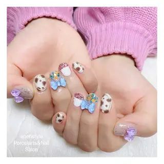ミディアム ネイル 🐾enen style 🐾のネイルデザイン