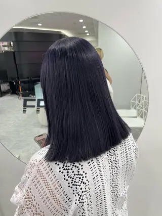 ロング カラー ラベンダー💜 グレージュ🩶のヘアスタイル