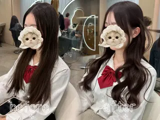 ロング ヘアアレンジ 大宮縮毛矯正🩵 レイヤー 佐藤和のヘアスタイル