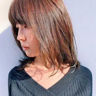 ミディアム カラー 中川 竜誠のヘアスタイル