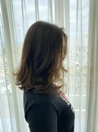 セミロング カラー パーマ ネイル 豊橋美容院 ソンリエのヘアスタイル