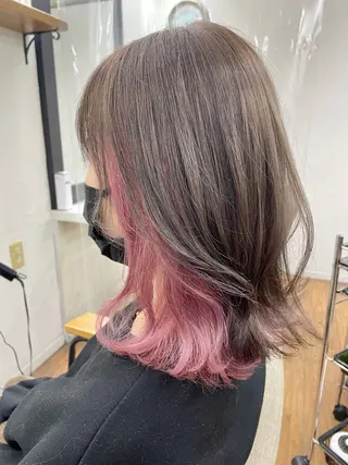 ミディアム カラー 青木 優歩のヘアスタイル