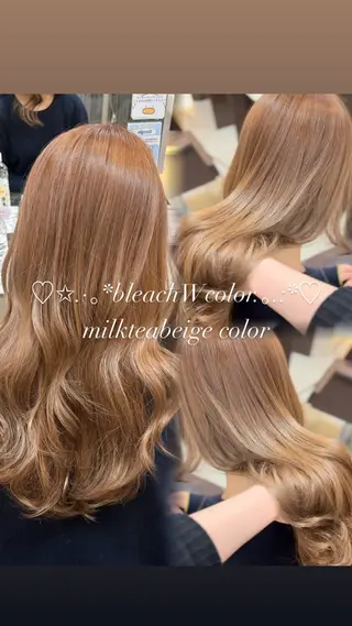 ミディアム カラー 🤎韓国ヘア ベージュ まゆか🤎のヘアスタイル