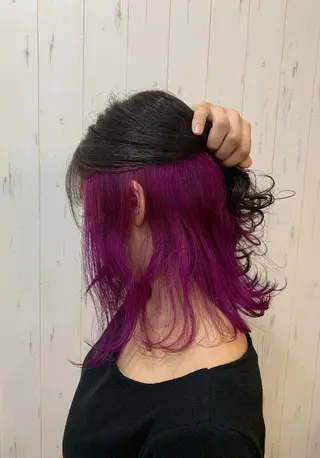 ミディアム カラー ヘアカラー&縮毛矯正 STAR☆RIVERのヘアスタイル