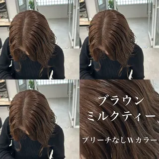 ロング メンズ 艶感ミルクティー🤍 色落ち綺麗🤍ともやのヘアスタイル