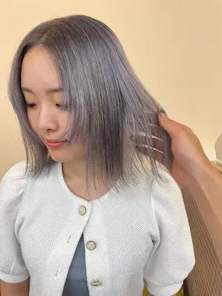 ショート カラー ボブカットモデル/ ハイトーン/ゆうあのヘアスタイル
