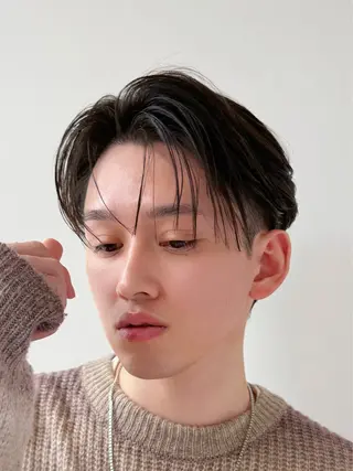 ミディアム パーマ メンズ ニュアンスパーマ/ 曲がる縮毛矯正/平木のヘアスタイル