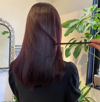 カラー ブリーチなし透明感 指名No1ナギサのヘアスタイル