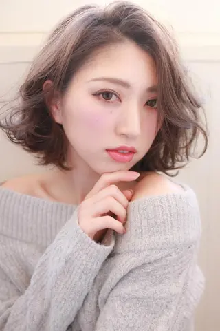 ミディアム カラー パーマ ヘアアレンジ メンズ キッズ ネイル マツエク・マツパ 【西八王子】Siq ●FM●オーナーのヘアスタイル