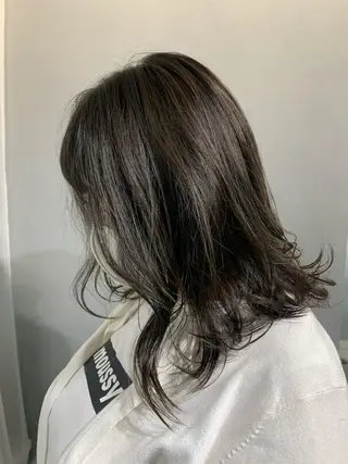 ミディアム カラー ヘアアレンジ ボブパーマコテ巻き風 パーマNo1深江秀平のヘアスタイル