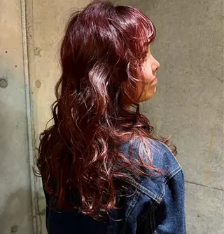 セミロング カラー パーマ ヘアアレンジ メンズ キッズ デザインパーマ メンズカット 郁美のヘアスタイル