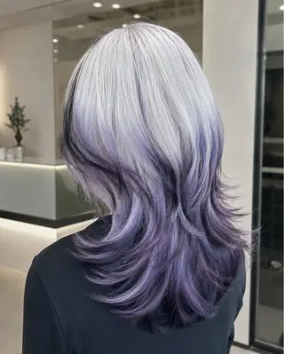 セミロング カラー 小田 晃瑛のヘアスタイル