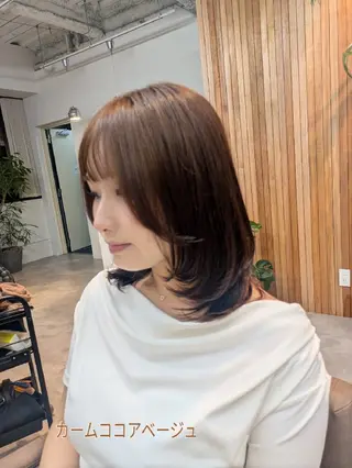 ミディアム Ryu/ハイトーン/ レイヤーカットのヘアスタイル