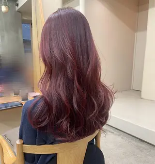 ロング カラー 原 綾菜のヘアスタイル