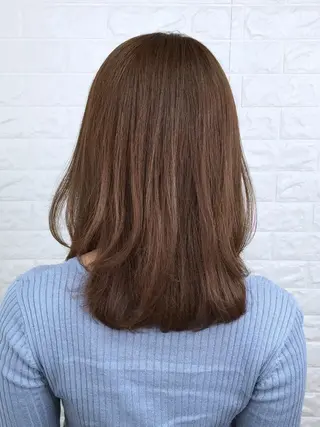 セミロング カラー 髪質改善縮毛矯正 美容師✂️山崎竜二のヘアスタイル