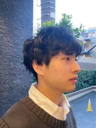 ミディアム パーマ メンズ ♤メンズ✖️パーマ♧ 第十 和博のヘアスタイル