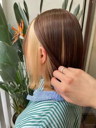 ミディアム カラー 【店長】インナー指名 No.1戸塚優思のヘアスタイル