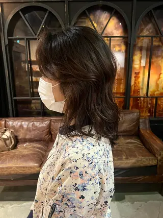 セミロング パーマ 川原大空 無料パーマモデル募集のヘアスタイル