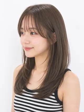 セミロング カラー 透明感カラー/ début/ゆうとのヘアスタイル