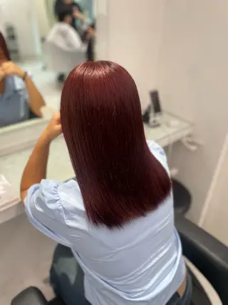 ミディアム カラー トレンド暖色ヘア🍒 miu🍒のヘアスタイル
