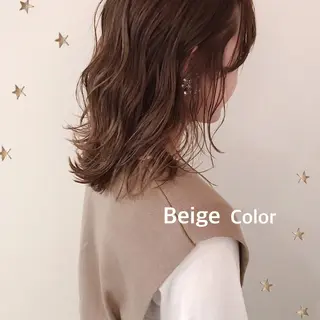 ミディアム カラー 市川 千夏のヘアスタイル