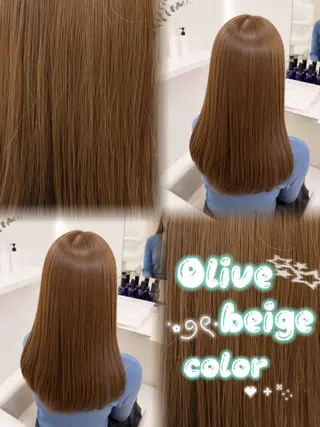 セミロング カラー 🤎韓国ヘア ベージュ まゆか🤎のヘアスタイル
