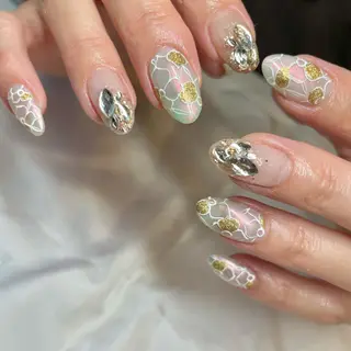 セミロング カラー パーマ ヘアアレンジ メンズ キッズ ネイル マツエク・マツパ アイブロウ el. by Aoのネイルデザイン