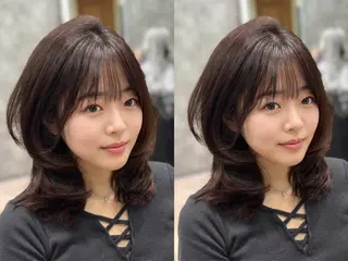 ミディアム MIHO 🫧似合わせレイヤーのヘアスタイル