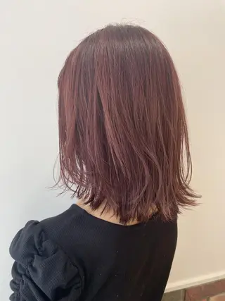 ミディアム カラー ボブ🍊暖色カラー 浅草【Bob美容師】のヘアスタイル
