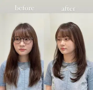 セミロング ❤︎︎韓国ヘア❤︎︎ 𝑺𝒉𝒊𝒉𝒐のヘアスタイル